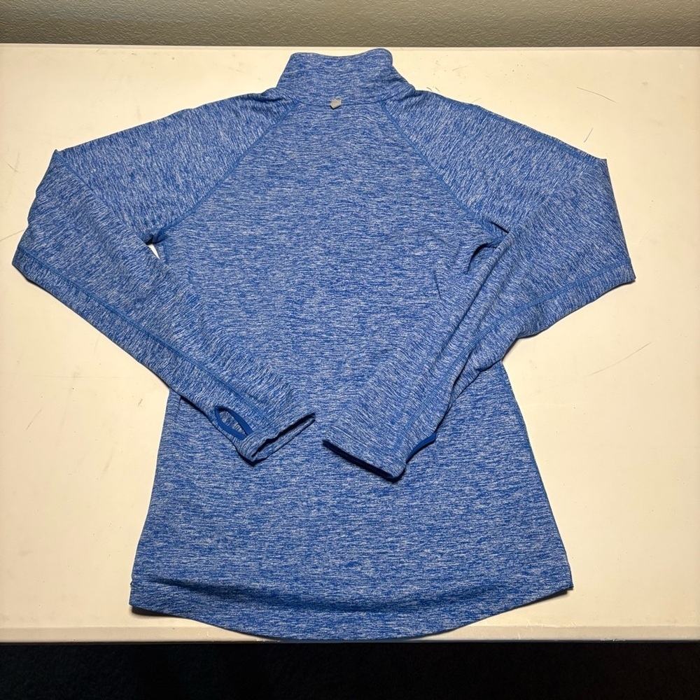 Nike Women's Heathered Blue Quarter-Zip Sweatshirt - Picture 12 of 12